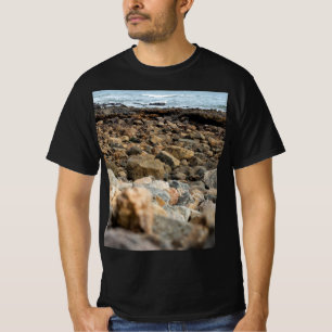 Ondina Shoreline: Rugged Coastal Stone Landscape T-Shirt