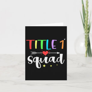 One 1 Teacher Squad Cute Back To School  Card