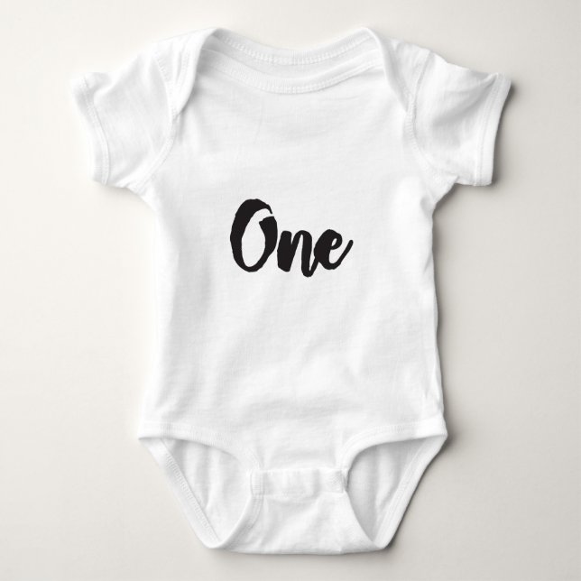 One 1st Birthday Art First Birthday My 1 year Old Baby Bodysuit (Front)