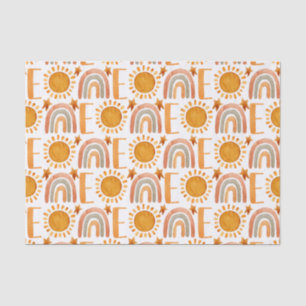 One 1st Birthday Watercolor Boho Rainbow and Sun Tissue Paper