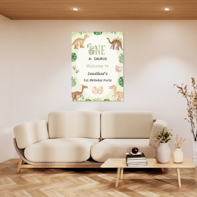 One-a-Saurus Dinosaur 1st Birthday Welcome Poster (Creator Uploaded)