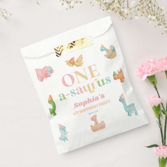 One A-Saurus Dinosaur 1st First Birthday Party Favour Bag (Sealed)