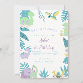 One-A-Saurus Dinosaur Birthday  Invitation