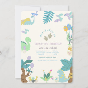 One-A-Saurus Dinosaur Birthday  Invitation