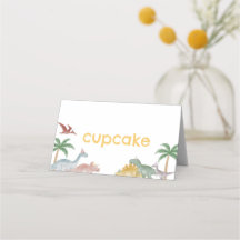 One A Saurus Dinosaur Boy Birthday Food Tent Card