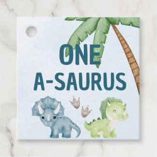One-A-Saurus Favour Tag First Birthday