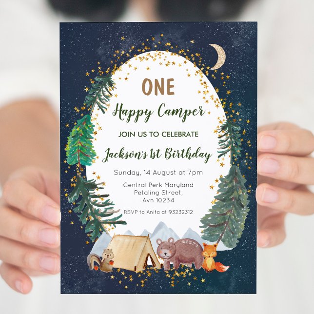 One adventure camper first birthday invitation (Creator Uploaded)