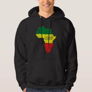 One Africa Pan African Pride Map Flag Black Pride Hoodie