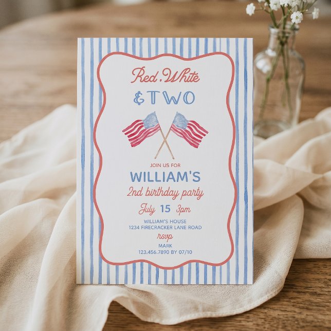 One All American Boy 2nd Birthday Invitation (Creator Uploaded)