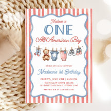 One All American Boy Patriotic 1st Birthday