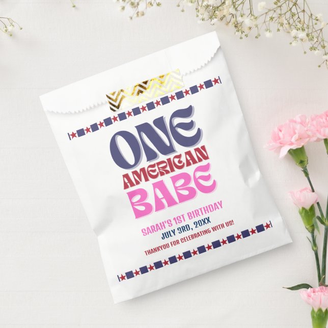 One American Babe 4th of July 1st Birthday  Favour Bag (Sealed)