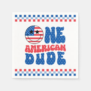 One American Dude 4th Of July First Birthday Napkin