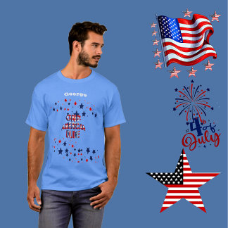  One American Dude 4th of July Red White and Blue  T-Shirt