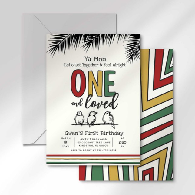 One and Loved First Reggae Birthday Invitation (Creator Uploaded)