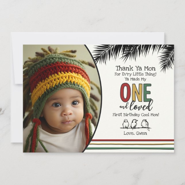 One and Loved Thank You Card (Front)