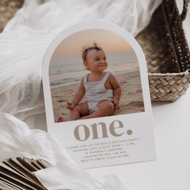 One Arch Photo First Birthday Invitation (Creator Uploaded)