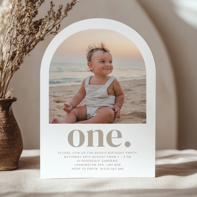 One Arch Photo First Birthday Invitation (Creator Uploaded)