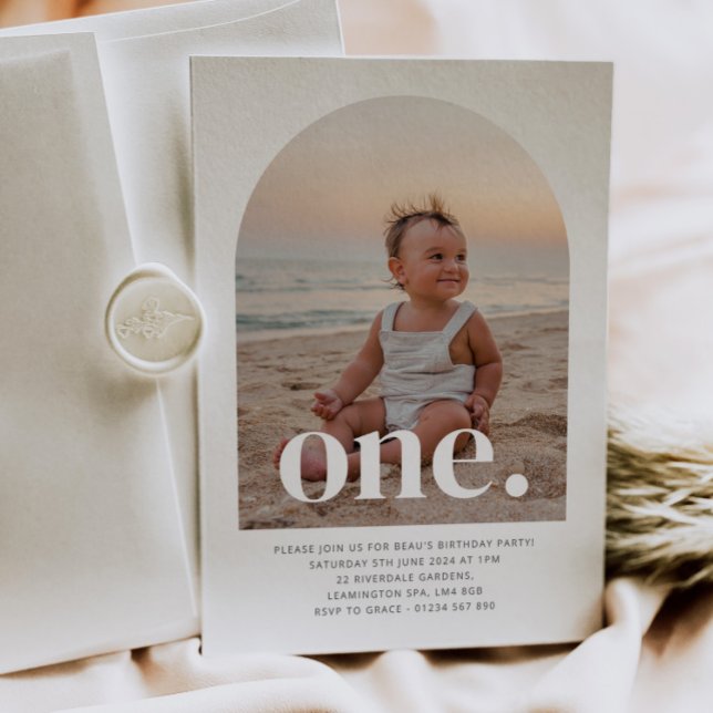 One Arched Photo First Birthday Invitation (Creator Uploaded)