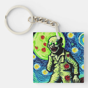 one arm Zombie Starry Night Key Ring