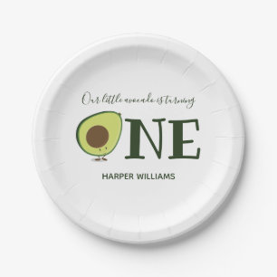 One Avocado Baby First Birthday Paper Plate