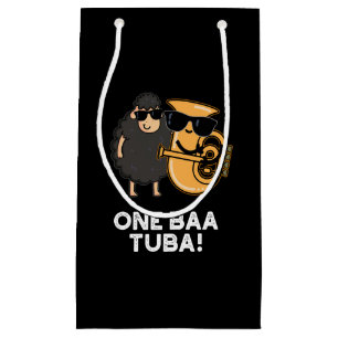 One Baa Tuba Funny Music Sheep Pun Dark BG Small Gift Bag