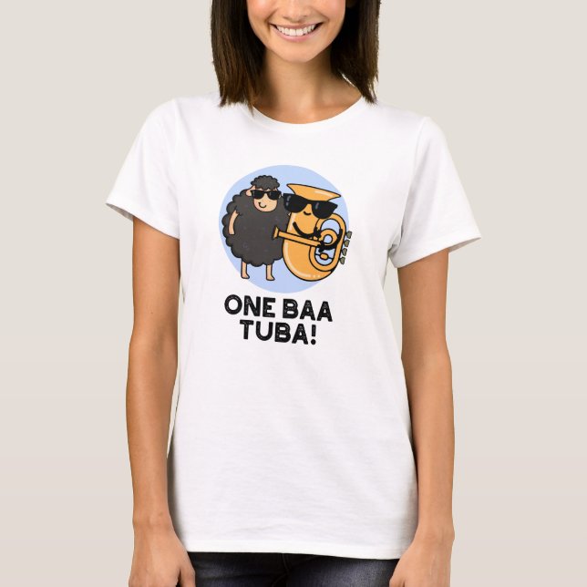One Baa Tuba Funny Music Sheep Pun  T-Shirt (Front)