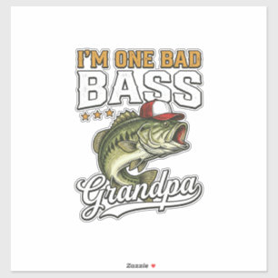 One Bad Bass Grandpa Fishing Vintage Vector Design