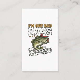 One Bad Bass Grandpa Fishing Vintage Vector Design Business Card