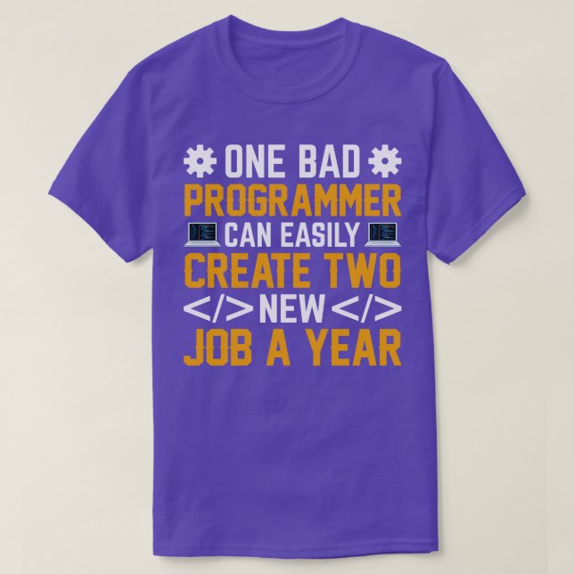 One bad Programmer can easily create two new Jobs  T-Shirt (Design Front)