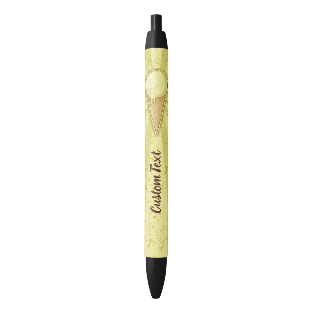 One Ball Ice Cream Cone Black Ink Pen (Front Vertical)