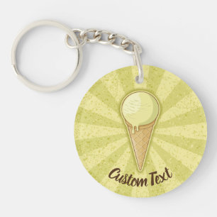 One Ball Ice Cream Cone Keychain
