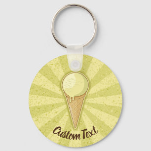One Ball Ice Cream Cone Keychain