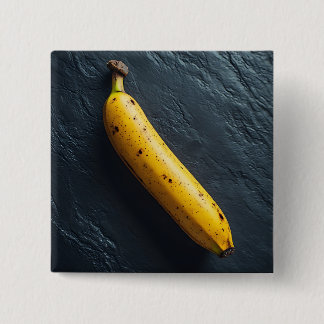 One Banana on a Dark Surface 15 Cm Square Badge