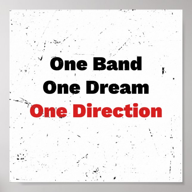 One Band One Dream One Direction Poster (Front)