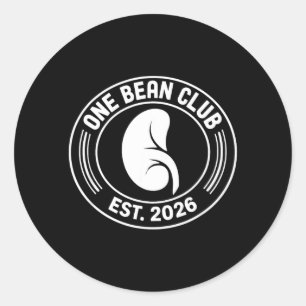 One Bean Club 2026 Kidney Donor Transplant Classic Round Sticker