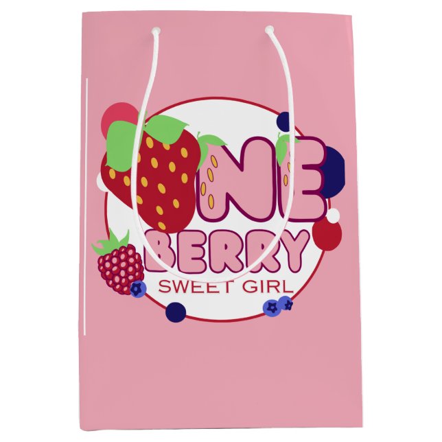 One Berry Sweet Girl Medium Gift Bag (Front)