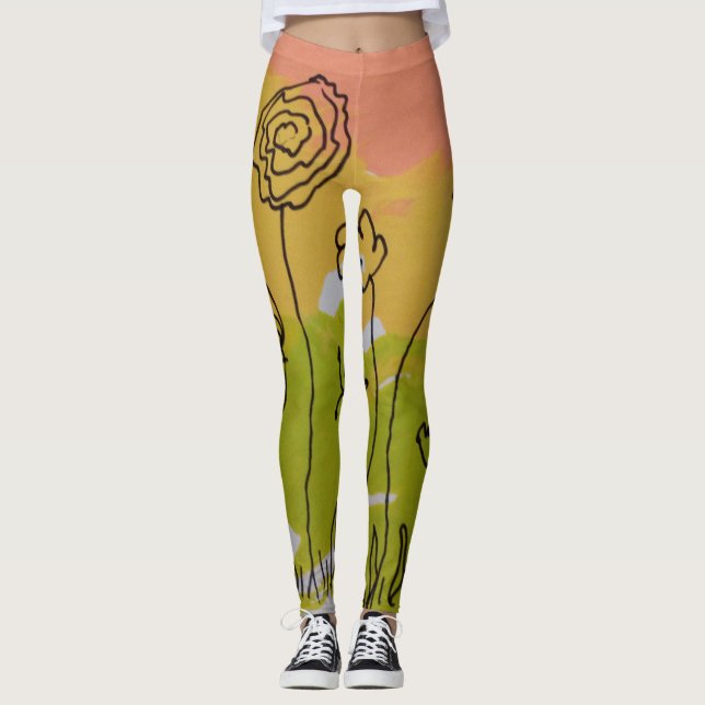 One Big Flower  Leggings (Front)