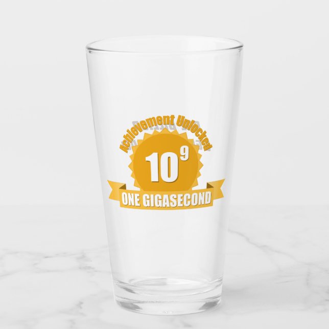 One Billion Seconds Birthday Pint Glass (Front)