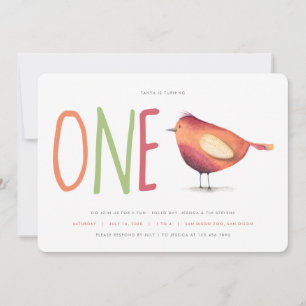 One Birdie First Birthday Party Invitation