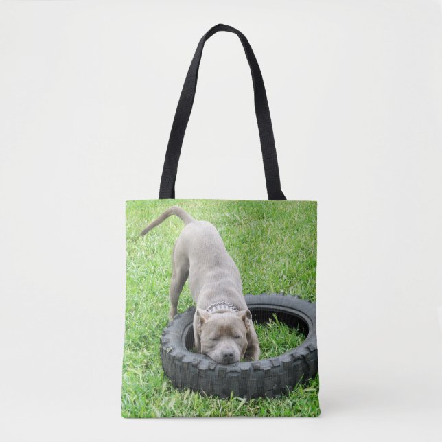 One Bite Or Two, Staffy Play Time, Tote Bag (Front)