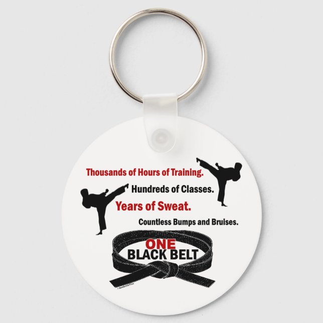 ONE Black Belt 1 KARATE T-SHIRTS & APPAREL Key Ring (Front)