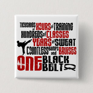 ONE Black Belt 2 KARATE T-SHIRTS & APPAREL 15 Cm Square Badge