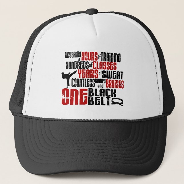 ONE Black Belt 2 KARATE T-SHIRTS & APPAREL Trucker Hat (Front)