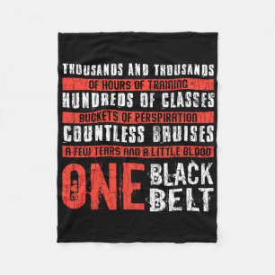 One Black Belt Funny Martial Arts Karate Taekwondo Fleece Blanket