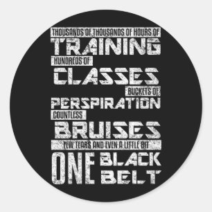 One Black Belt Martial Arts Jiu Jitsu Karate Classic Round Sticker