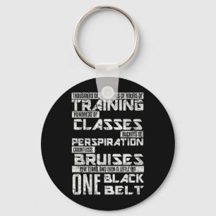 One Black Belt Martial Arts Jiu Jitsu Karate Key Ring