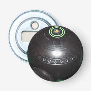One Black Lawn Bowl Magnetic Round Bottle Opener