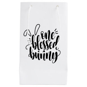 One Blessed Bunny Easter Calligraphy   Gift Bag
