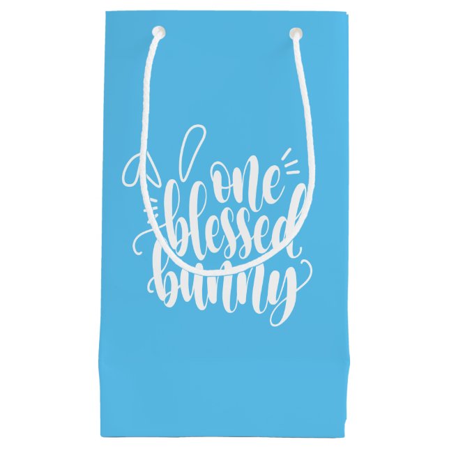 One Blessed Bunny Easter Calligraphy | Gift Bag (Front)