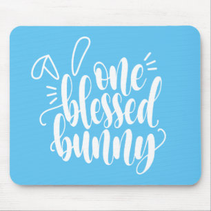 One Blessed Bunny Easter Calligraphy   Mousepad